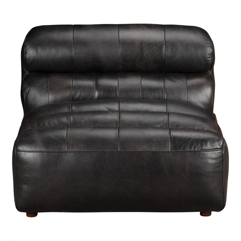 Ramsay Leather Slipper Chair-Moes-MOE-QN-1009-01-Lounge Chairs-4-France and Son