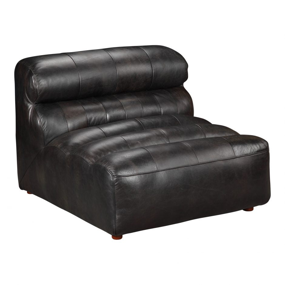 Ramsay Leather Slipper Chair-Moes-MOE-QN-1009-01-Lounge Chairs-1-France and Son
