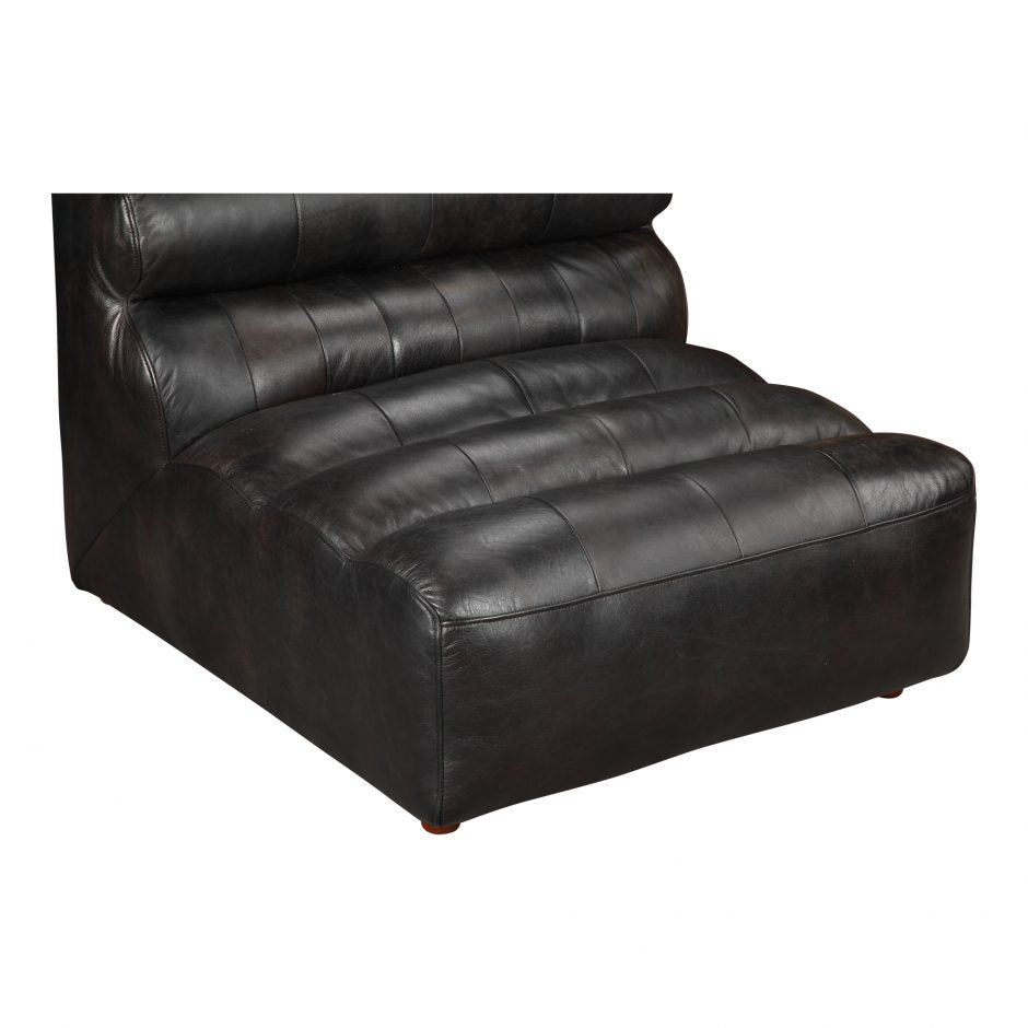 Ramsay Leather Slipper Chair-Moes-MOE-QN-1009-01-Lounge Chairs-6-France and Son
