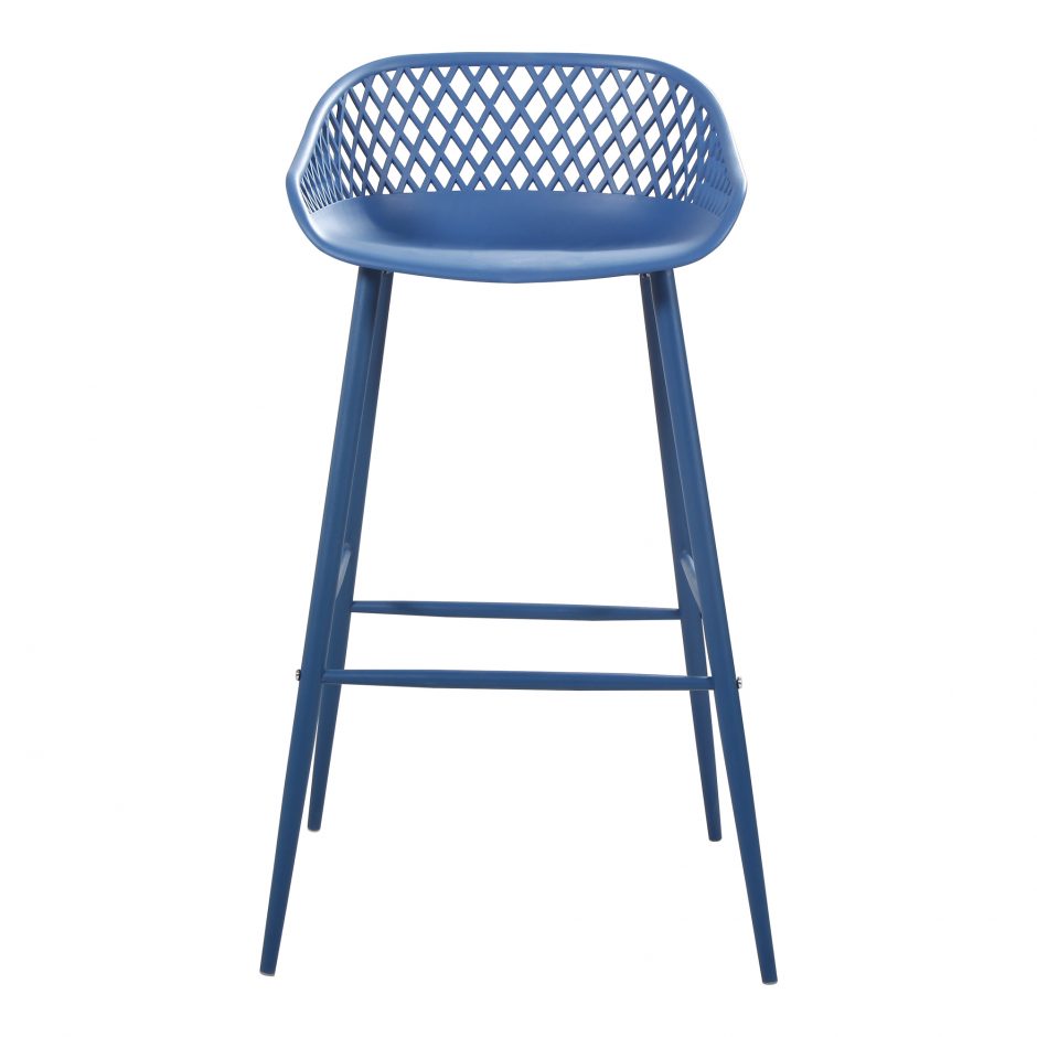 Piazza Outdoor Barstool Blue - Set Of Two-Moes-MOE-QX-1004-26-Bar Stools-2-France and Son
