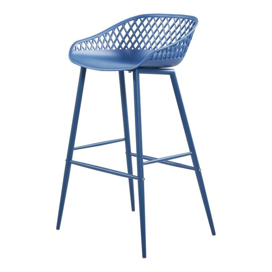 Piazza Outdoor Barstool Blue - Set Of Two-Moes-MOE-QX-1004-26-Bar Stools-1-France and Son