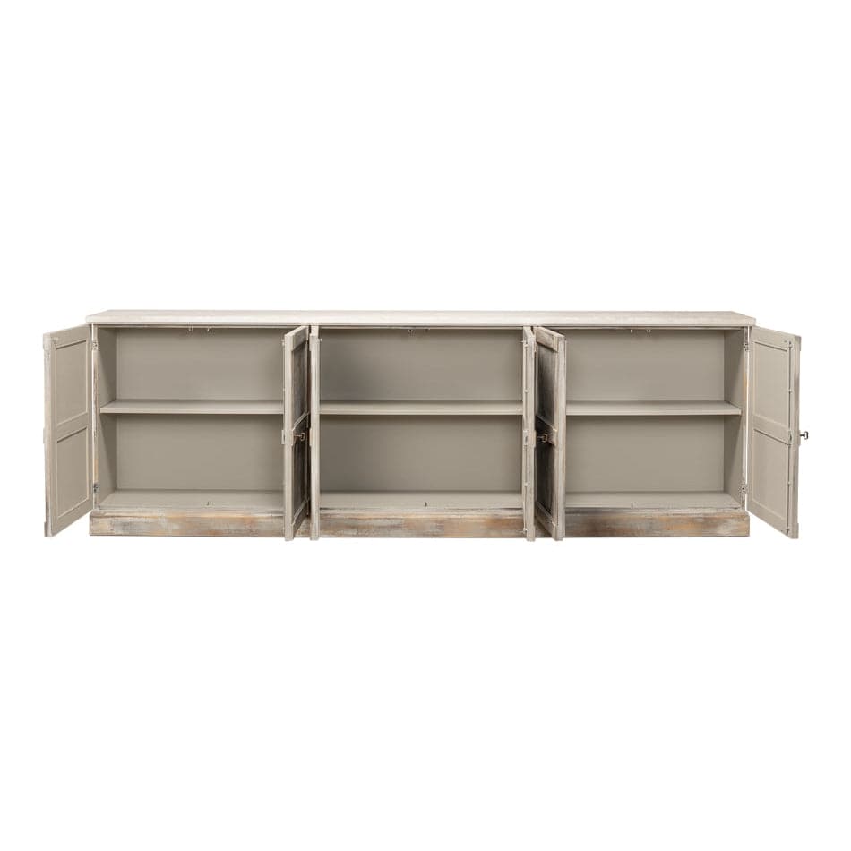 Luciana Wood Buffet 112" Grey Stucco-SARREID-SARREID-R04573T14W-Sideboards & Credenzas-2-France and Son