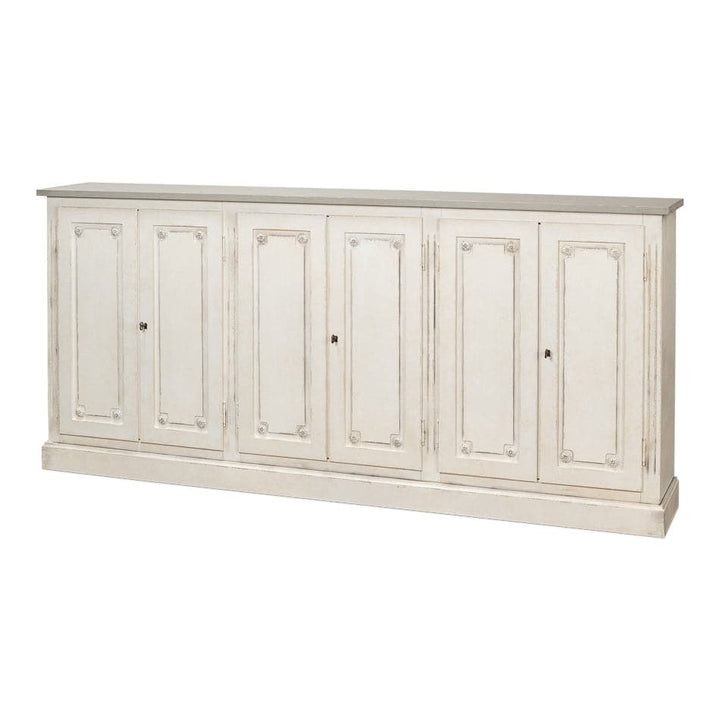 Bellagio Sideboard 96"-SARREID-SARREID-R061-14T15-Sideboards & CredenzasStucco White Base/Grey Top-3-France and Son