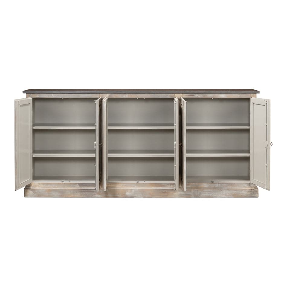 Bellagio Sideboard 96"-SARREID-SARREID-R061-14T15-Sideboards & CredenzasStucco White Base/Grey Top-12-France and Son