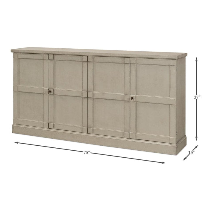 Lionisio Buffet 75"-SARREID-SARREID-R077-04W-1-Bookcases & CabinetsWashed Gray Finish-4-France and Son