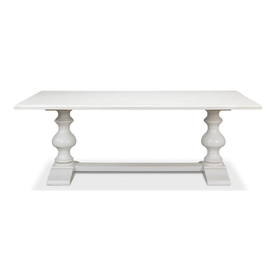 Lionisio Trestle Table 84"-SARREID-SARREID-R085-79-Dining TablesCortina White Finish-10-France and Son