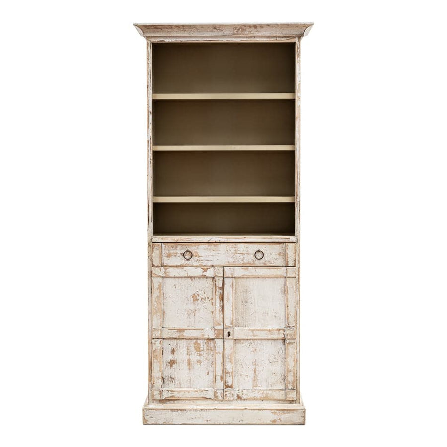 Bookcase With Doors-SARREID-SARREID-R244-16-Bookcases & CabinetsDisrupted White-1-France and Son