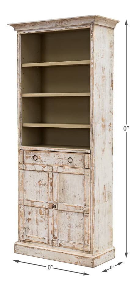 Bookcase With Doors-SARREID-SARREID-R244-14-Bookcases & CabinetsStucco White-3-France and Son