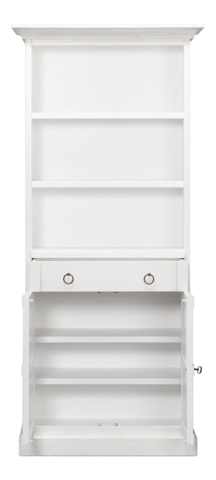 Bookcase With Doors-SARREID-SARREID-R244-14-Bookcases & CabinetsStucco White-5-France and Son