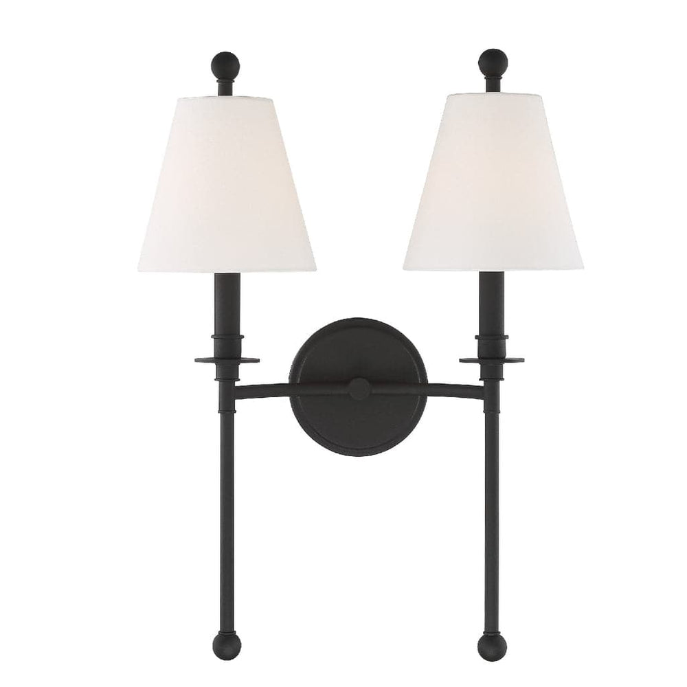 Riverdale 2 Light Wall Mount-Crystorama Lighting Company-CRYSTO-RIV-383-BF-Outdoor Wall SconcesBlack Forged-2-France and Son
