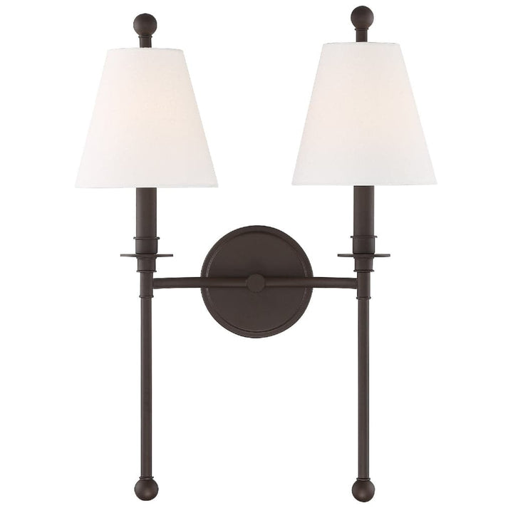 Riverdale 2 Light Wall Mount-Crystorama Lighting Company-CRYSTO-RIV-383-DB-Outdoor Wall SconcesDark Bronze-3-France and Son