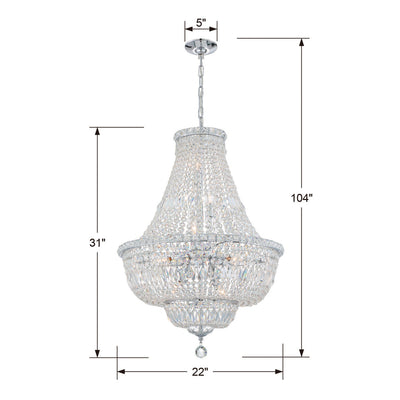 Roslyn 9 Light Chandelier-Crystorama Lighting Company-CRYSTO-ROS-A1009-CH-CL-MWP-Chandeliers-5-France and Son