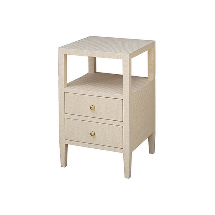 Roscoe Two Drawer Side Table-Worlds Away-WORLD-ROSCOE NAT-Side TablesNATURAL GRASSCLOTH-1-France and Son