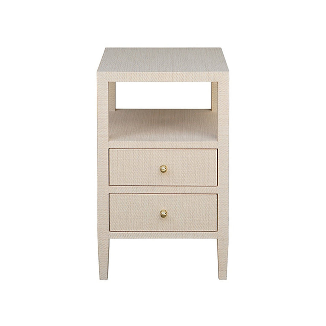 Roscoe Two Drawer Side Table-Worlds Away-WORLD-ROSCOE NAT-Side TablesNATURAL GRASSCLOTH-4-France and Son