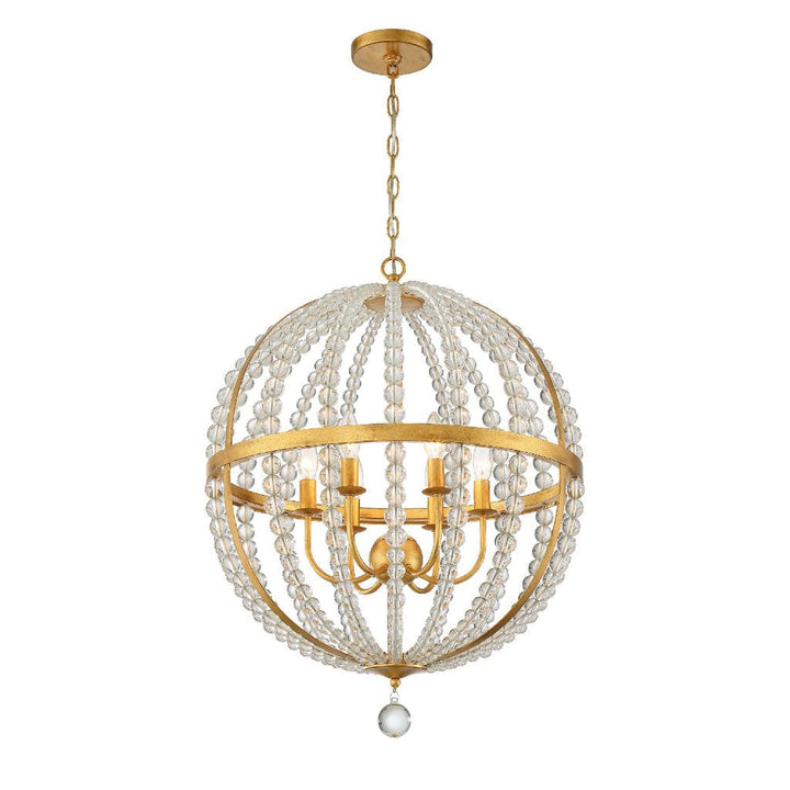 Roxy 6 Light Chandelier-Crystorama Lighting Company-CRYSTO-ROX-A9006-GA-Chandeliers-1-France and Son