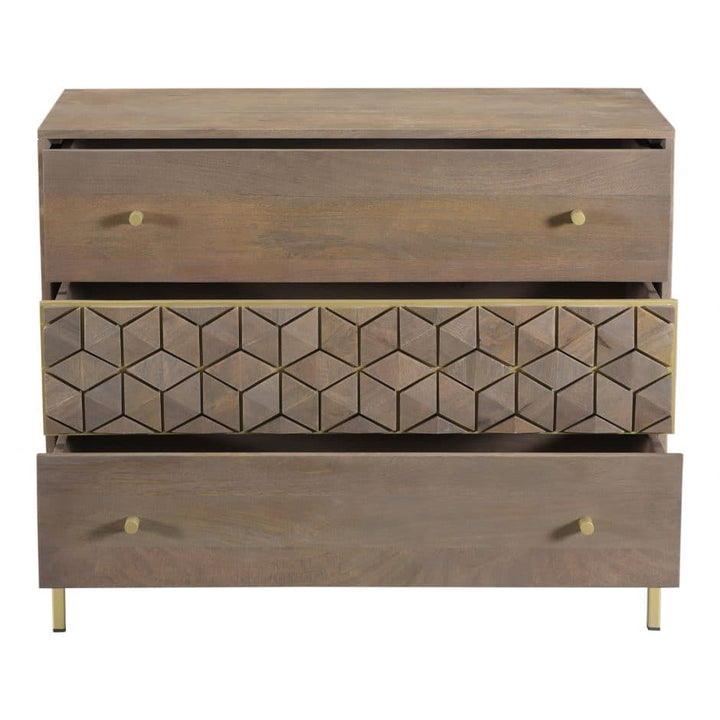 Corolla Three Drawer Chest-Moes-MOE-RP-1015-29-Dressers-4-France and Son