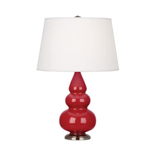 Small Short Gourd Accent Lamp - Antique Silver 24.375"H-Robert Abbey Fine Lighting-ABBEY-RR32X-Table LampsRuby Red-8-France and Son