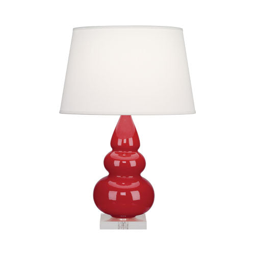 Small Short Gourd Accent Lamp - Lucite Base 24.375"H-Robert Abbey Fine Lighting-ABBEY-RR33X-Table LampsRuby Red-7-France and Son