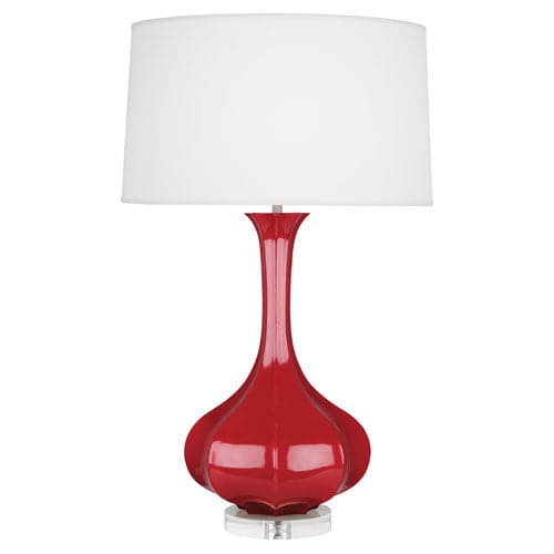 Pike Table Lamp - Lucite Base-Robert Abbey Fine Lighting-ABBEY-RR996-Table LampsRuby Red-22-France and Son