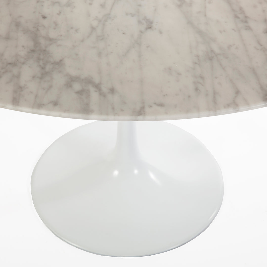 Carrara Marble Pedestal Tulip Dining Table - Round-France & Son-RT335R30WHT-Dining Tables30" Diameter-2-France and Son