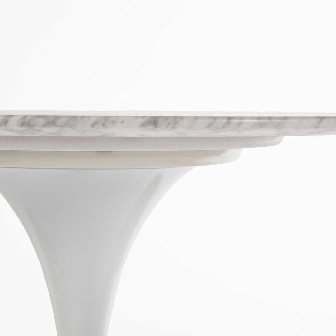 Carrara Marble Pedestal Tulip Dining Table - Round-France & Son-RT335R30WHT-Dining Tables30" Diameter-3-France and Son