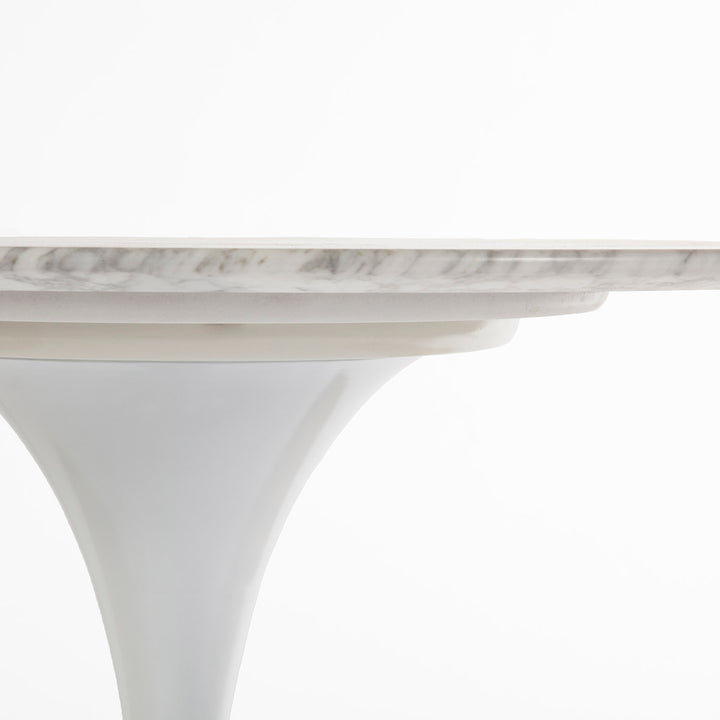 Carrara Marble Pedestal Tulip Dining Table - Round-France & Son-RT335R30WHT-Dining Tables30" Diameter-3-France and Son