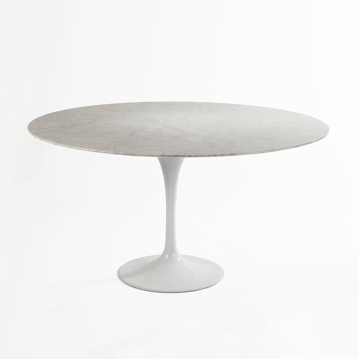 Carrara Marble Pedestal Tulip Dining Table - Round-France & Son-RT335R60WHITE-Dining Tables60" Diameter-7-France and Son