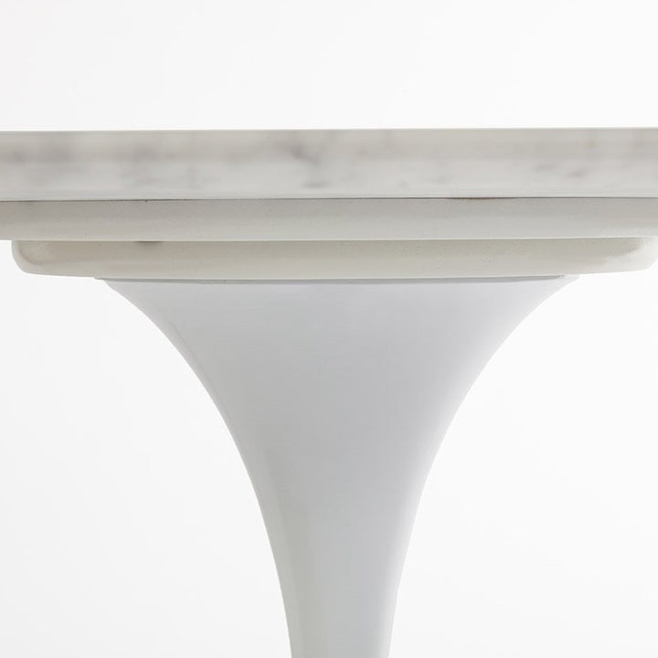 Carrara Marble Pedestal Tulip Dining Table - Oval-France & Son-RT335V6042WHT-Dining Tables60" x 42"-4-France and Son