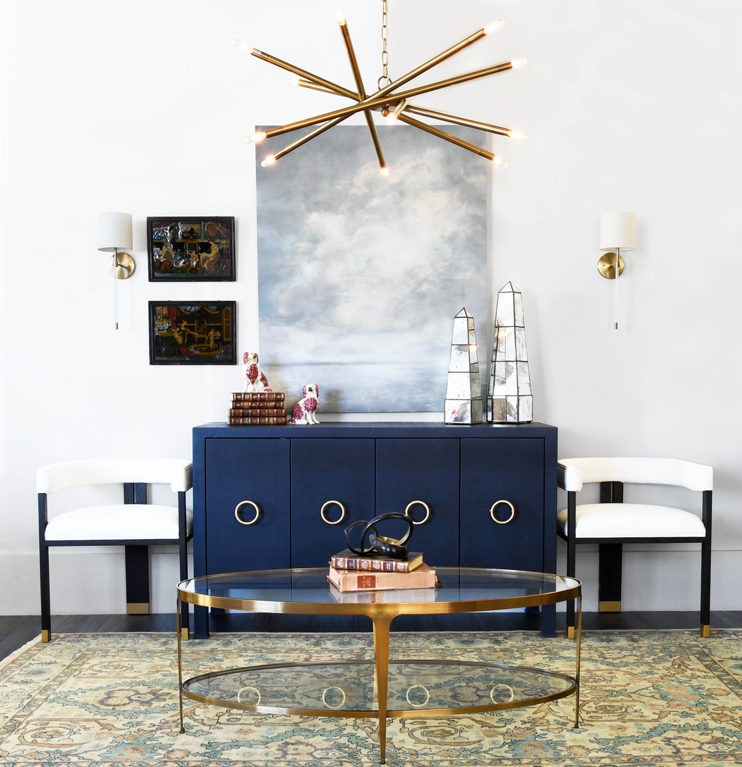 Rue Four Door Buffet-Worlds Away-WORLD-RUE NVY-Sideboards & CredenzasNavy-3-France and Son