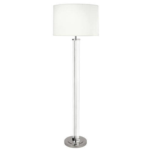 Fineas Floor Lamp-Robert Abbey Fine Lighting-ABBEY-S473-Floor LampsClear Glass With Ascot White Shade-5-France and Son