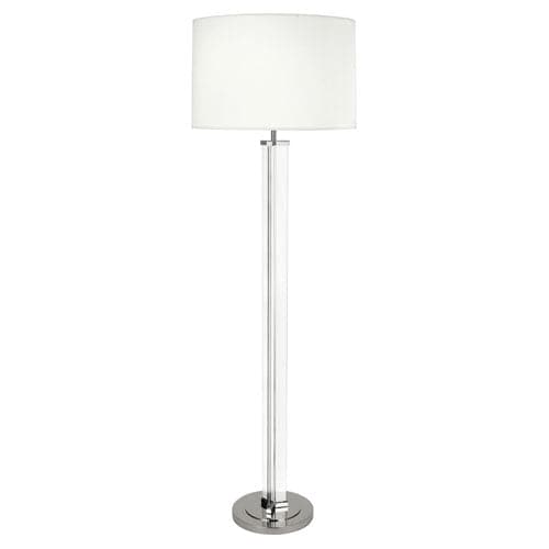 Fineas Floor Lamp-Robert Abbey Fine Lighting-ABBEY-S473-Floor LampsClear Glass With Ascot White Shade-5-France and Son