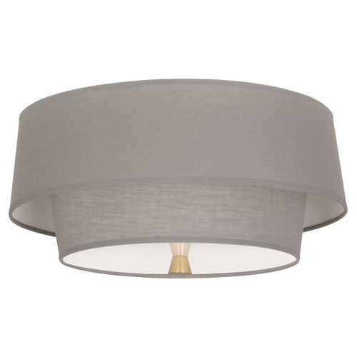 Decker Flushmount-Robert Abbey Fine Lighting-ABBEY-SG143-Flush MountsModern Brass Finish-Smoke Gray Fabric-5-France and Son