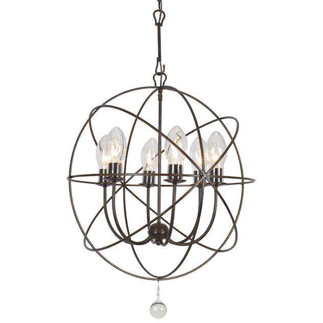 Solaris Outdoor 6 Light Bronze Sphere Chandelier-Crystorama Lighting Company-CRYSTO-SOL-9326-EB-Outdoor Lighting-1-France and Son