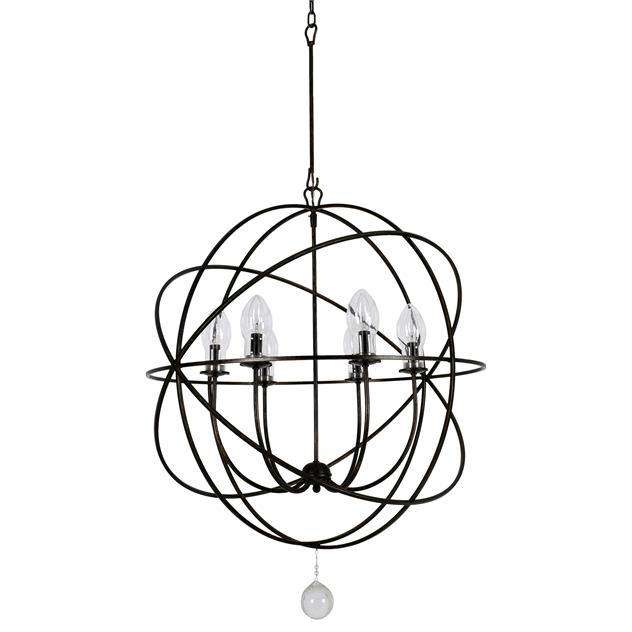Solaris Outdoor 6 Light Bronze Sphere Chandelier-Crystorama Lighting Company-CRYSTO-SOL-9328-EB-Outdoor Lighting-1-France and Son