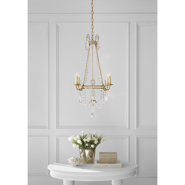 Saphira Chandelier-Visual Comfort-VISUAL-SP 5030BSL-CG-ChandeliersSmall-Burnished Silver Leaf-2-France and Son