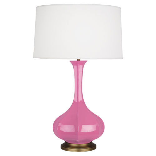 Pike Table Lamp - Aged Brass Base-Robert Abbey Fine Lighting-ABBEY-SP994-Table LampsSchiaparelli Pink-31-France and Son