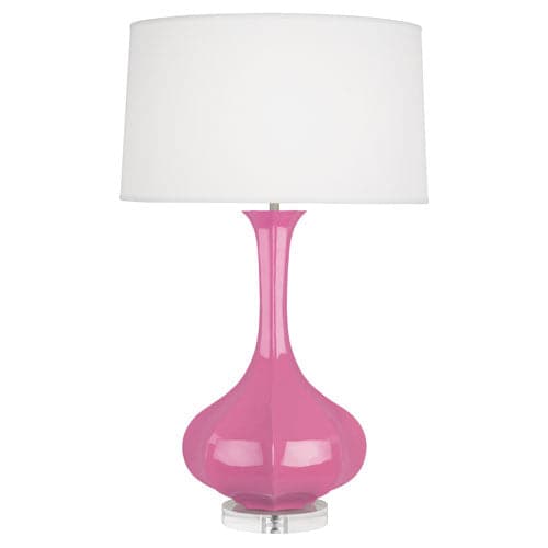 Pike Table Lamp - Lucite Base-Robert Abbey Fine Lighting-ABBEY-SP996-Table LampsSchiaparelli Pink-23-France and Son