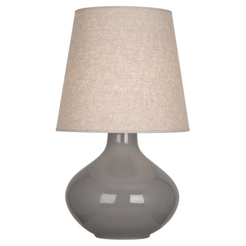 June Table Lamp - Buff Linen Shade-Robert Abbey Fine Lighting-ABBEY-ST991-Table LampsSmokey Taupe-3-France and Son