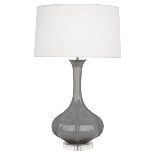 Pike Table Lamp - Lucite Base-Robert Abbey Fine Lighting-ABBEY-ST996-Table LampsSmokey Taupe-24-France and Son