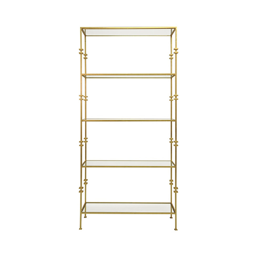 Stewart Tall Etagere with Square Iron Rings-Worlds Away-WORLD-STEWART G-Bookcases & CabinetsGold Leaf-1-France and Son