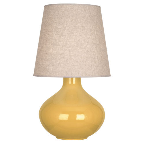 June Table Lamp - Buff Linen Shade-Robert Abbey Fine Lighting-ABBEY-SU991-Table LampsSunset-2-France and Son