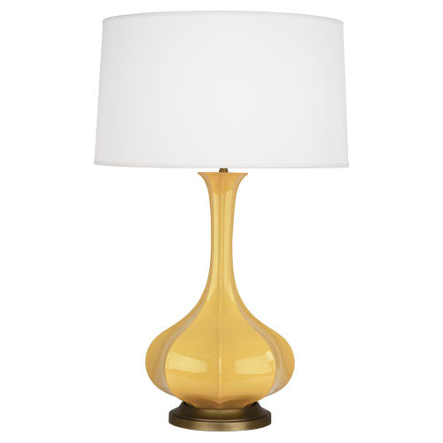 Pike Table Lamp - Aged Brass Base-Robert Abbey Fine Lighting-ABBEY-SU994-Table LampsSunset Yellow-12-France and Son
