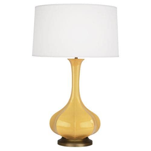Pike Table Lamp - Aged Brass Base-Robert Abbey Fine Lighting-ABBEY-SU994-Table LampsSunset Yellow-12-France and Son