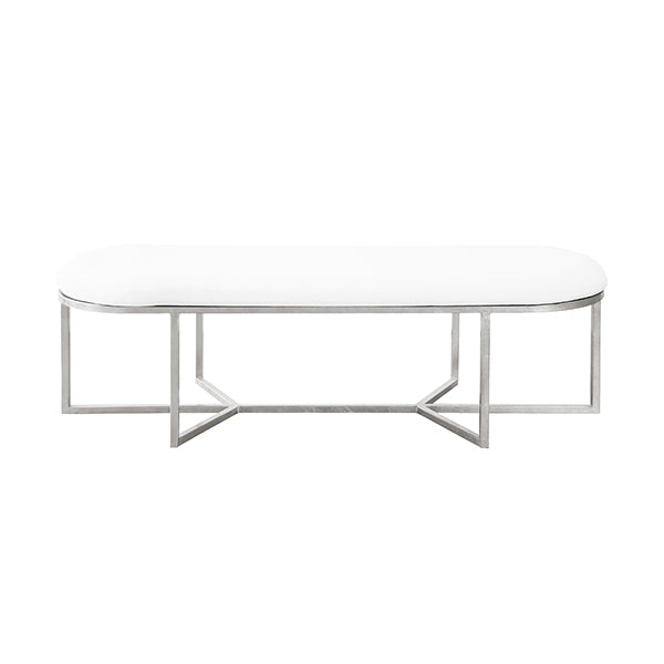 Tamia Bench-Worlds Away-WORLD-TAMIA S-BenchesSilver Leaf-2-France and Son