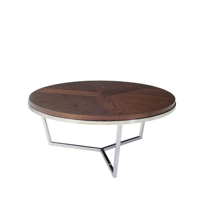 Small Fisher Round Cocktail Table-Theodore Alexander-THEO-TAS51033.C096-Coffee TablesBrushed Brass-1-France and Son