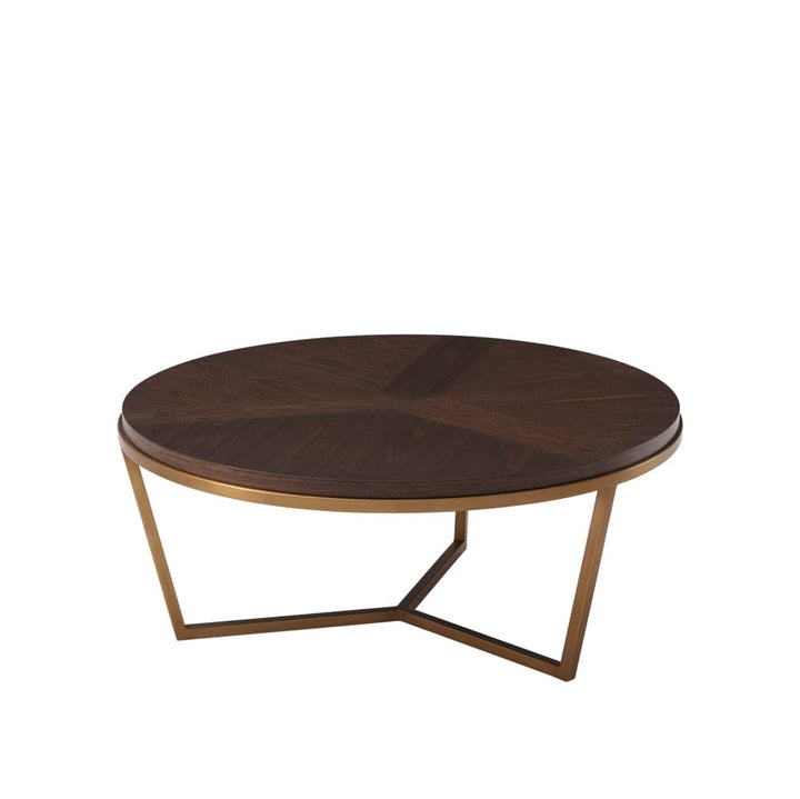 Small Fisher Round Cocktail Table-Theodore Alexander-THEO-TAS51033.C096-Coffee TablesBrushed Brass-2-France and Son