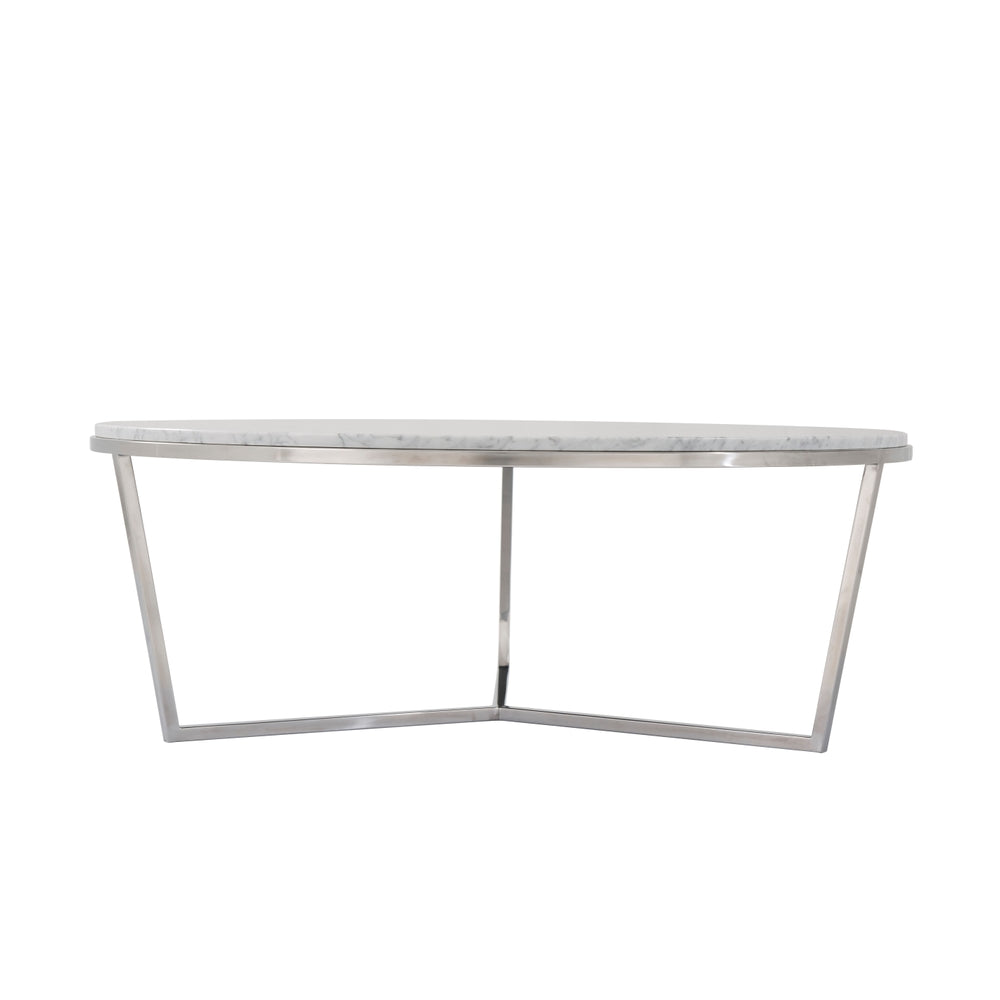 Fisher Round Cocktail Table (Marble)-Theodore Alexander-THEO-TAS51034.C095-Coffee TablesPolished Nickel-2-France and Son