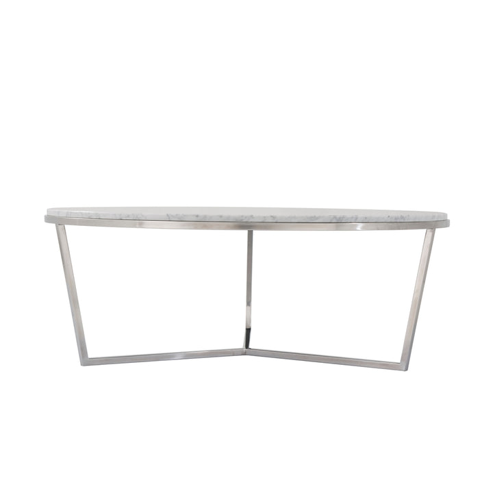Fisher Round Cocktail Table (Marble)-Theodore Alexander-THEO-TAS51034.C095-Coffee TablesPolished Nickel-2-France and Son