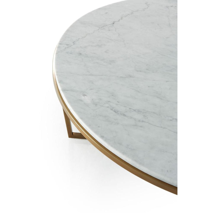 Fisher Round Cocktail Table (Marble)-Theodore Alexander-THEO-TAS51034.C095-Coffee TablesPolished Nickel-8-France and Son