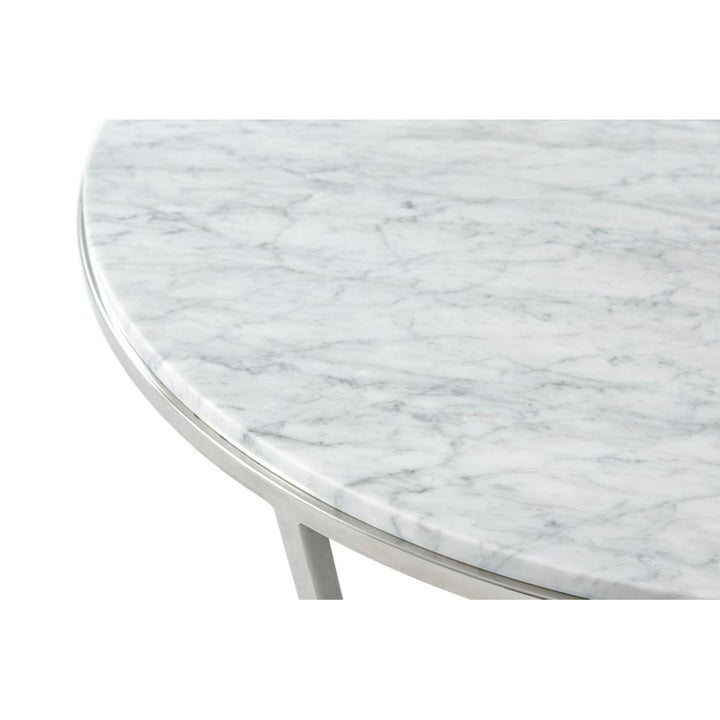 Small Fisher Round Cocktail Table (Marble)-Theodore Alexander-THEO-TAS51035.C096-Coffee TablesBrushed Brass-5-France and Son
